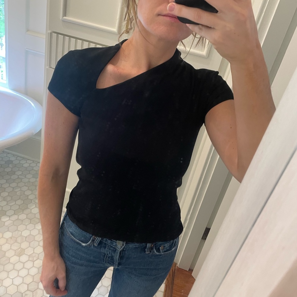 Zara asymmetric cut out top